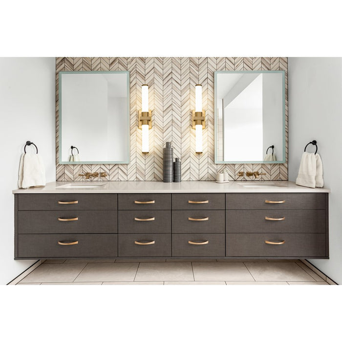 Z-Lite Idris 1 Light 4" LED Vanity 25W, Modern Gold/Opal White