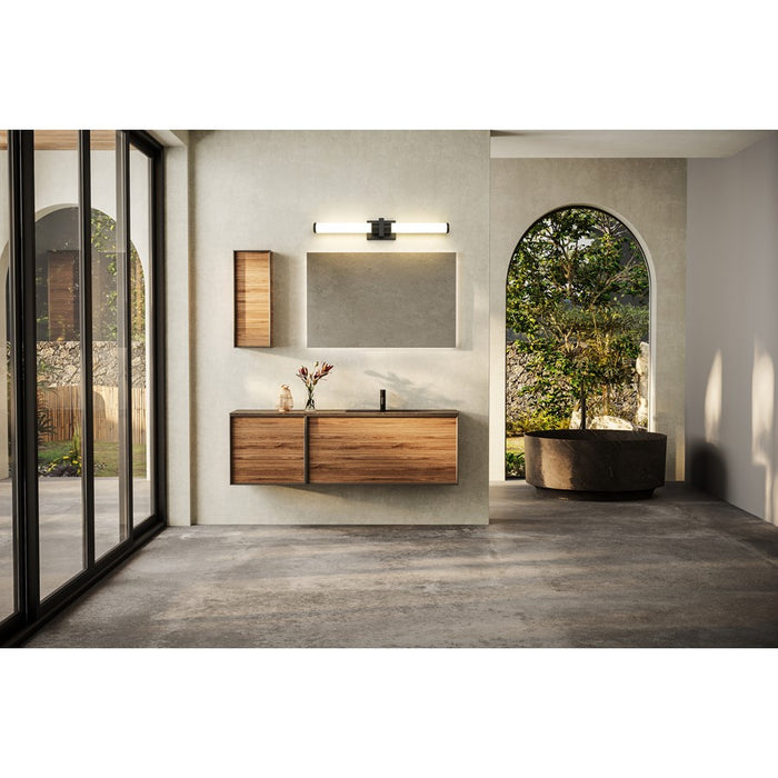 Z-Lite Idris 1 Light 4" LED Vanity/32W, Matte Black/Opal White
