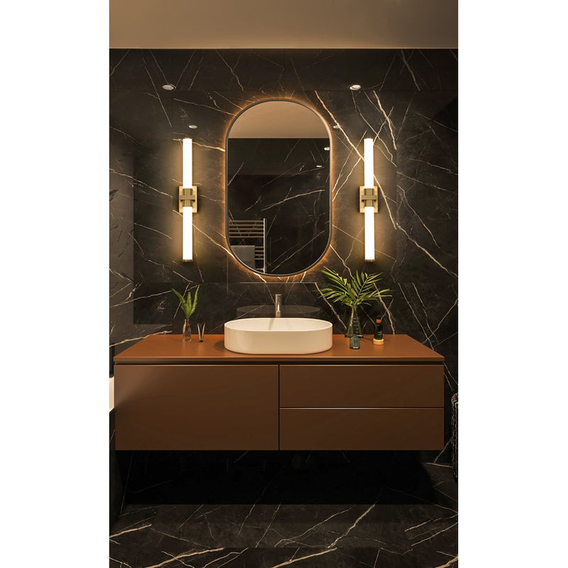 Z-Lite Idris 1 Light 4" LED Vanity 32W, Modern Gold/Opal White