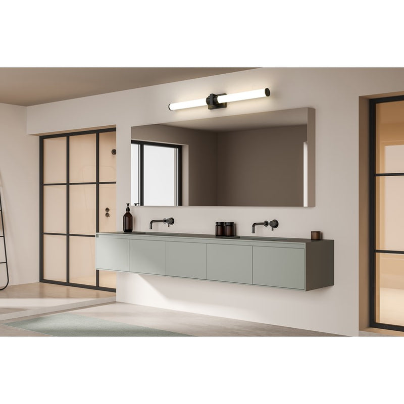 Z-Lite Idris 1 Light 4" LED Vanity/40W, Matte Black/Opal White