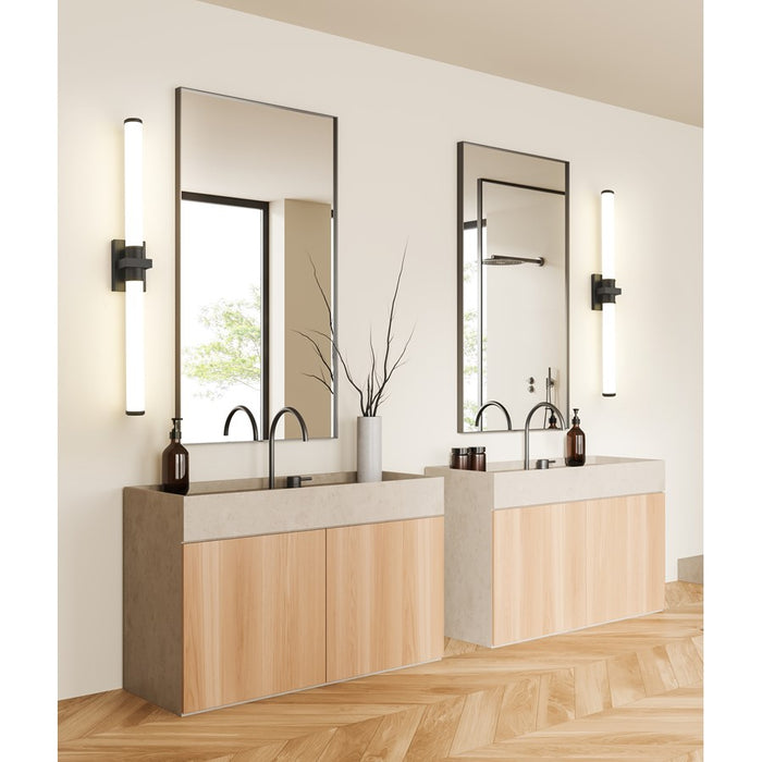 Z-Lite Idris 1 Light 4" LED Vanity/40W, Matte Black/Opal White