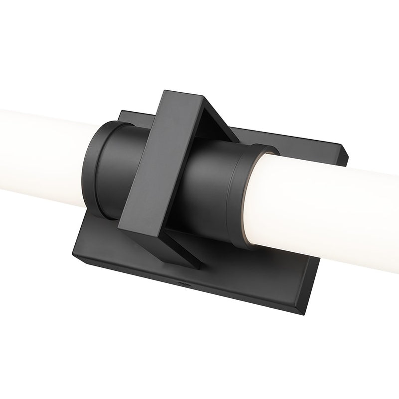 Z-Lite Idris 1 Light 4" LED Vanity/40W, Matte Black/Opal White