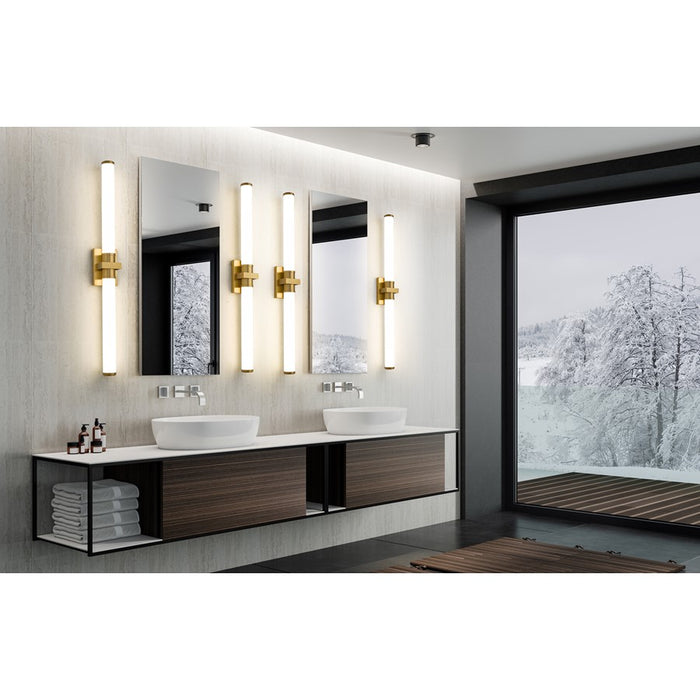 Z-Lite Idris 1Lt 4" LED Vanity/40W, Modern Gold/Opal White