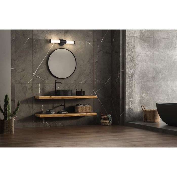 Z-Lite Warwick 1 Light 4" LED Vanity 18W, Matte Black/Opal White