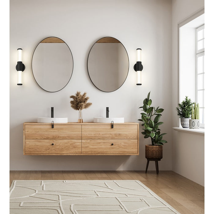 Z-Lite Warwick 1 Light 4" LED Vanity 18W, Matte Black/Opal White