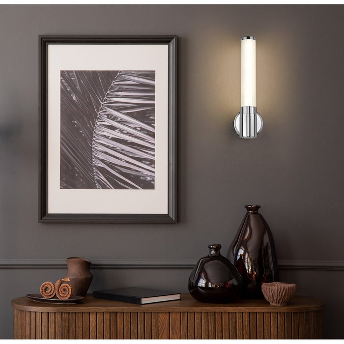 Z-Lite Warwick 1 Light 4" Wall Sconce, Chrome/Opal White