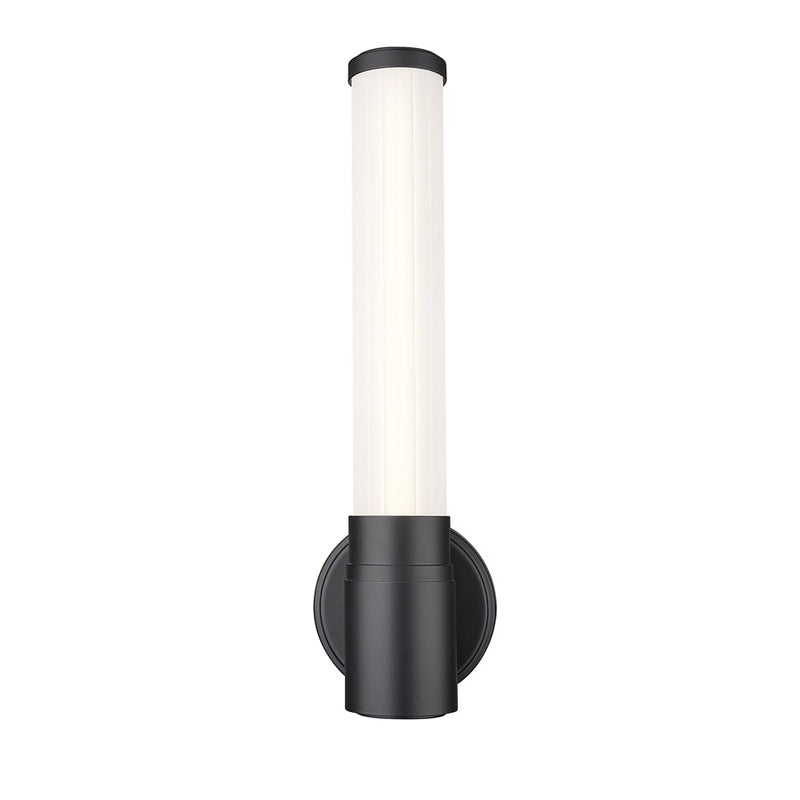 Z-Lite Warwick 1 Light 4" Wall Sconce, Matte Black/Opal White