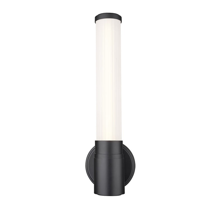 Z-Lite Warwick 1 Light 4" Wall Sconce, Matte Black/Opal White