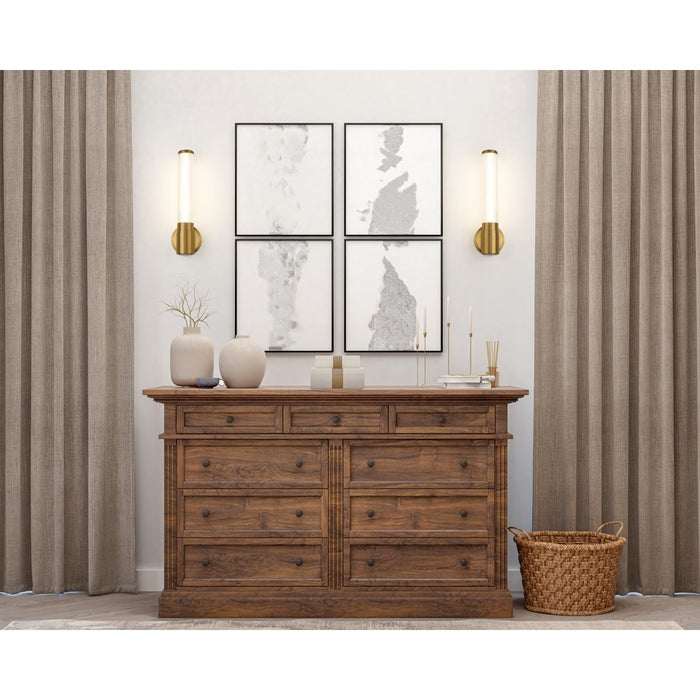 Z-Lite Warwick 1 Light 4" Wall Sconce, Modern Gold/Opal White