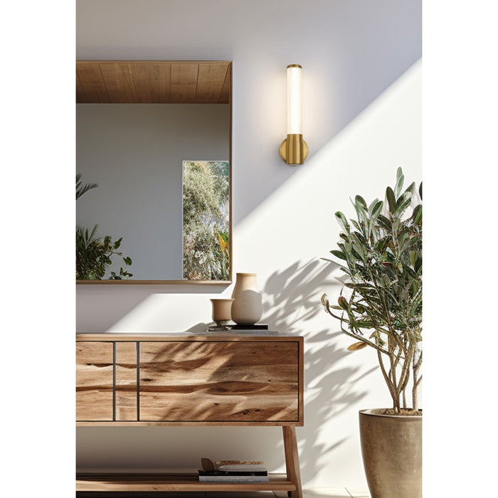 Z-Lite Warwick 1 Light 4" Wall Sconce, Modern Gold/Opal White