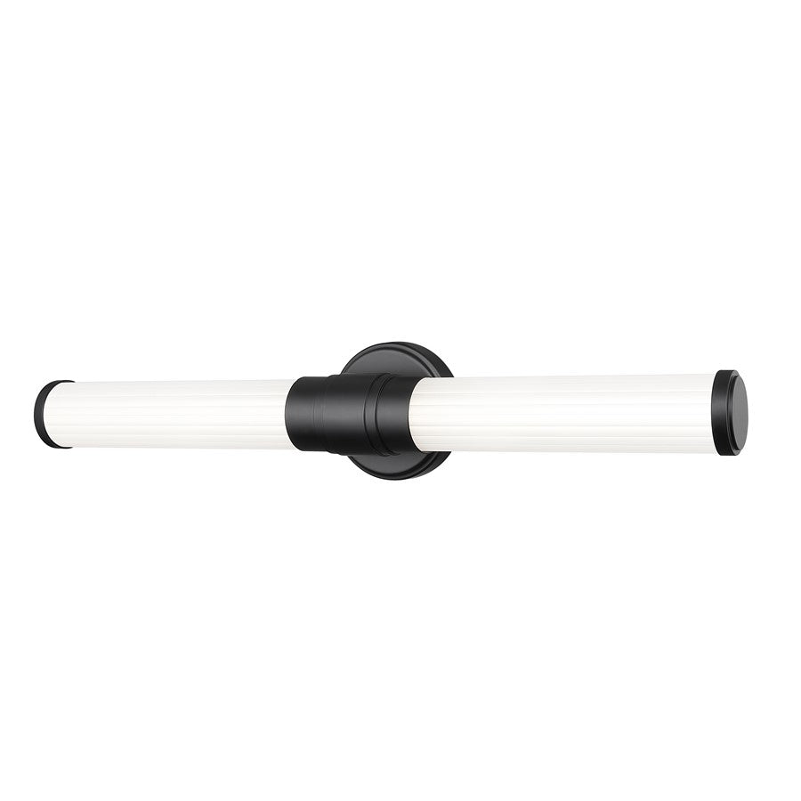 Z-Lite Warwick 1Lt 4" LED Vanity/25W, Matte Black/Opal White - 1020-25W-MB-LED