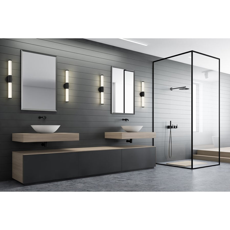 Z-Lite Warwick 1Lt 4" LED Vanity/25W, Matte Black/Opal White