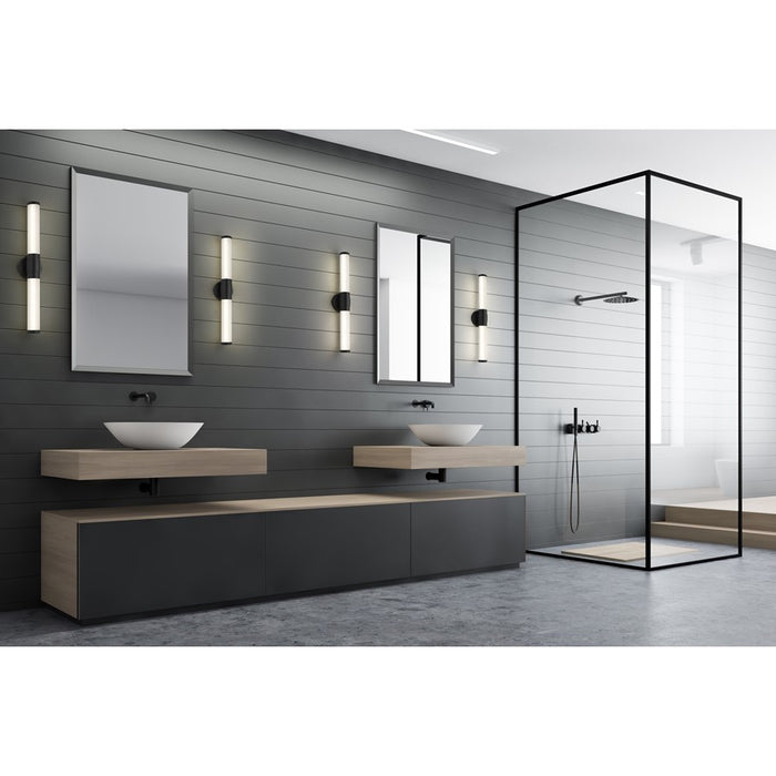 Z-Lite Warwick 1Lt 4" LED Vanity/25W, Matte Black/Opal White