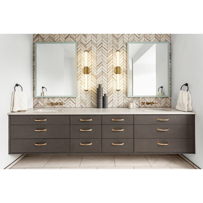 Z-Lite Warwick 1 Light 4" LED Vanity 25W, Modern Gold/Opal White