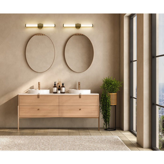 Z-Lite Warwick 1Lt 4" LED Vanity/25W, Modern Gold/Opal White