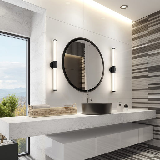 Z-Lite Warwick 1Lt 4" LED Vanity/32W, Matte Black/Opal White