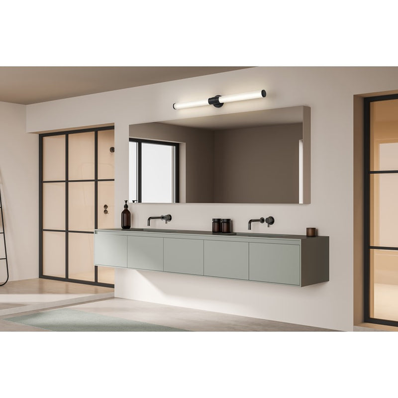 Z-Lite Warwick 1Lt 4" LED Vanity/40W, Matte Black/Opal White