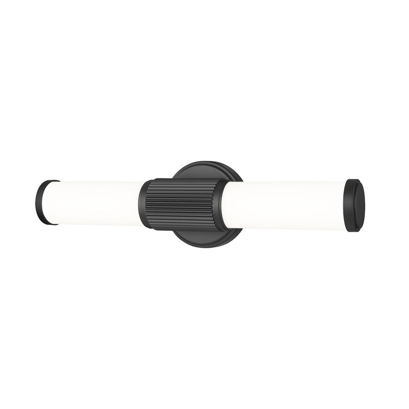 Z-Lite Solange 1Lt 4" LED Vanity/18W, Matte Black/Opal White - 1021-18W-MB-LED