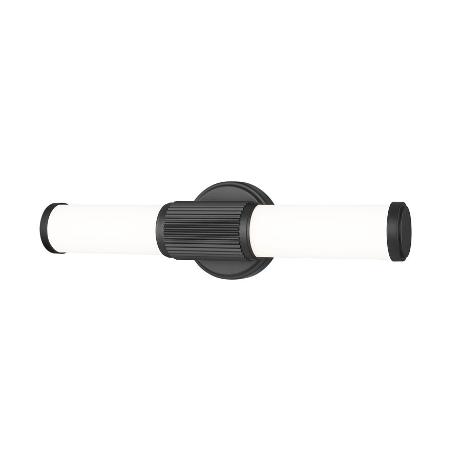 Z-Lite Solange 1Lt 4" LED Vanity/18W, Matte Black/Opal White - 1021-18W-MB-LED