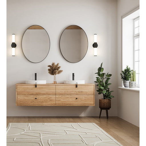 Z-Lite Solange 1Lt 4" LED Vanity/18W, Matte Black/Opal White