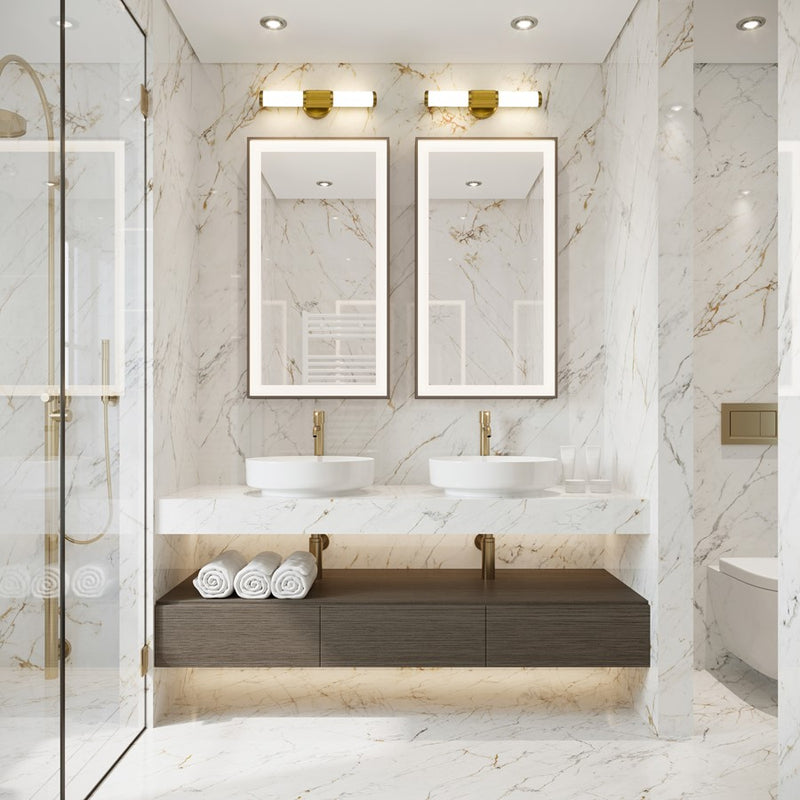 Z-Lite Solange 1Lt 4" LED Vanity/18W, Modern Gold/Opal White