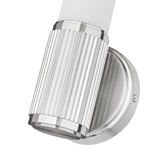 Z-Lite Solange 1Lt 4" Wall Sconce, Brushed Nickel/Opal White