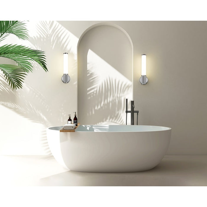 Z-Lite Solange 1 Light 4" Wall Sconce, Chrome/Opal White