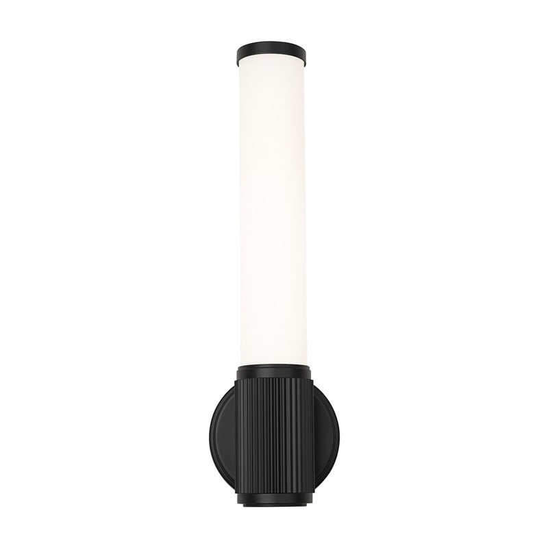 Z-Lite Solange 1 Light 4" Wall Sconce, Matte Black/Opal White