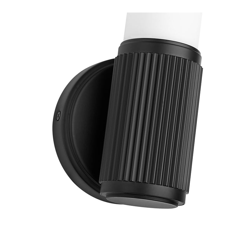 Z-Lite Solange 1 Light 4" Wall Sconce, Matte Black/Opal White