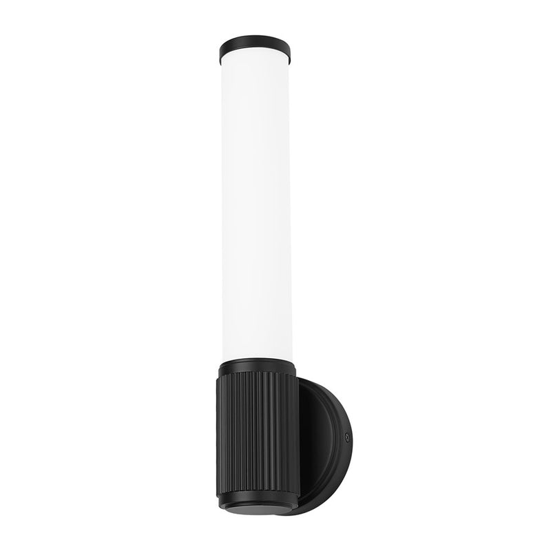 Z-Lite Solange 1 Light 4" Wall Sconce, Matte Black/Opal White