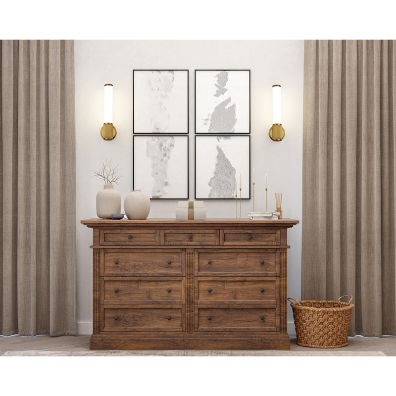 Z-Lite Solange 1 Light 4" Wall Sconce, Modern Gold/Opal White
