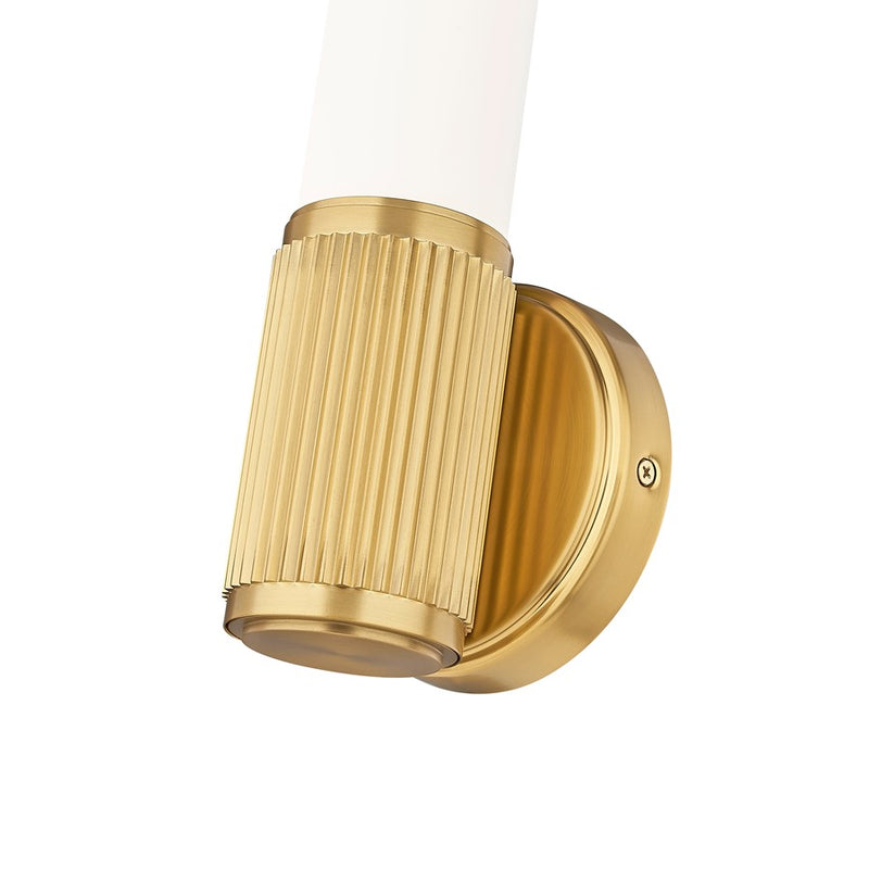 Z-Lite Solange 1 Light 4" Wall Sconce, Modern Gold/Opal White