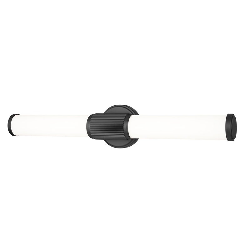 Z-Lite Solange 1Lt 4" LED Vanity/25W, Matte Black/Opal White - 1021-25W-MB-LED