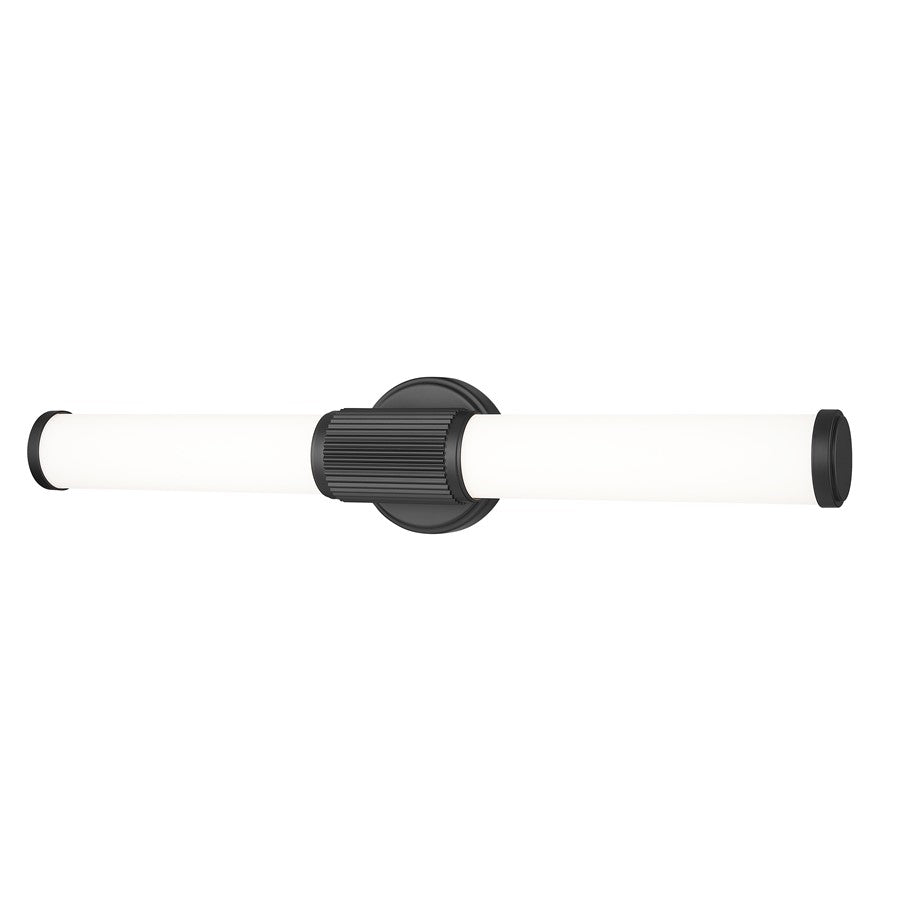 Z-Lite Solange 1Lt 4" LED Vanity/25W, Matte Black/Opal White - 1021-25W-MB-LED