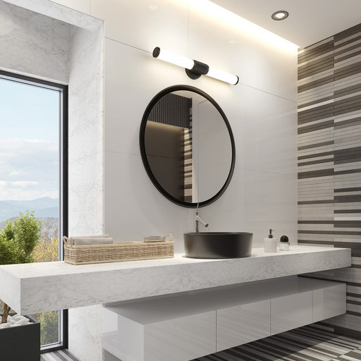 Z-Lite Solange 1Lt 4" LED Vanity/25W, Matte Black/Opal White