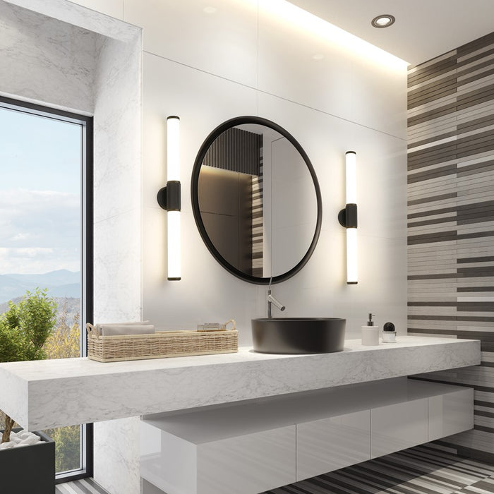 Z-Lite Solange 1Lt 4" LED Vanity/32W, Matte Black/Opal White