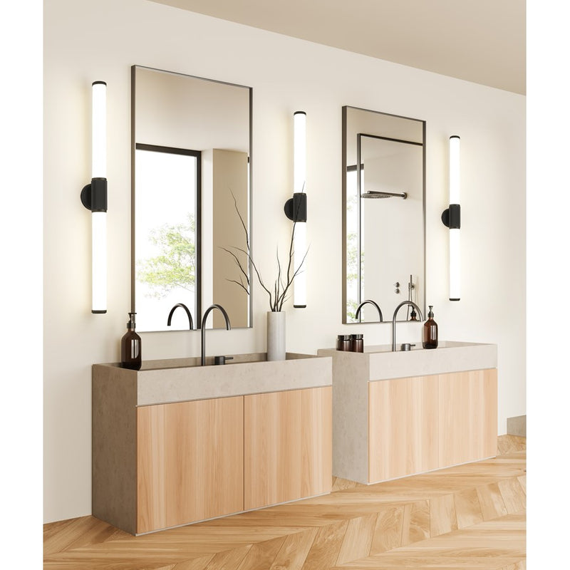 Z-Lite Solange 1 Light 4" LED Vanity 40W, Matte Black/Opal White