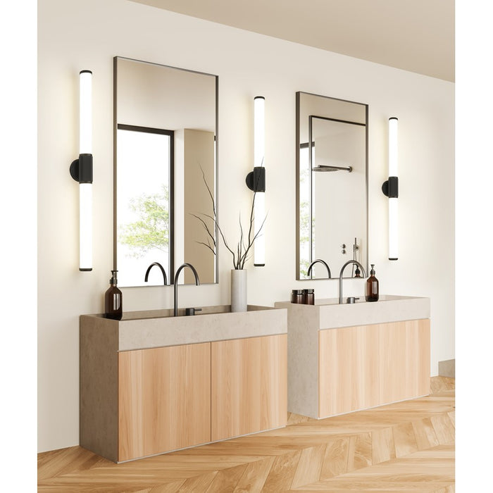 Z-Lite Solange 1 Light 4" LED Vanity 40W, Matte Black/Opal White