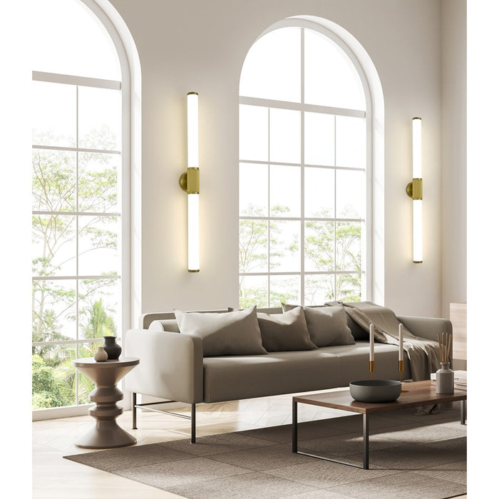 Z-Lite Solange 1Lt 4" LED Vanity/40W, Modern Gold/Opal White