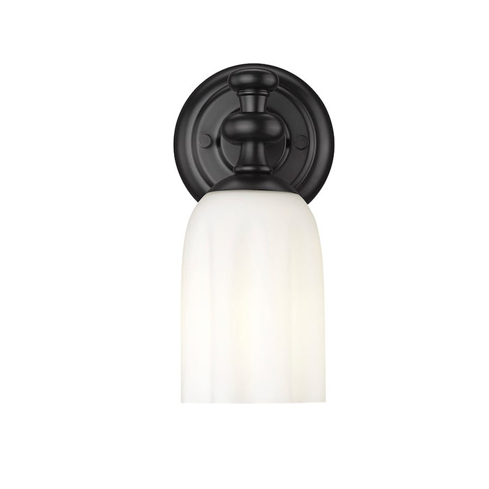 Z-Lite Orion 1 Light 4.75" Wall Sconce, Matte Black/Opal Etched