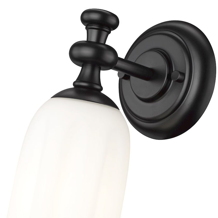 Z-Lite Orion 1 Light 4.75" Wall Sconce, Matte Black/Opal Etched