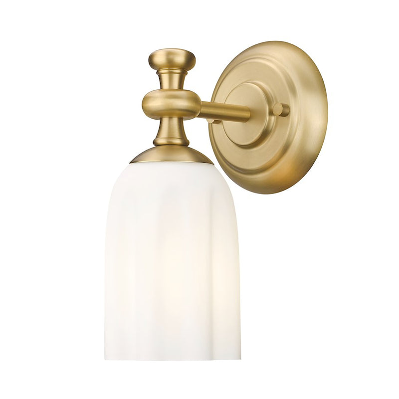 Z-Lite Orion 1 Light 4.75" Wall Sconce, Modern Gold/Opal Etched - 1102-1S-MGLD