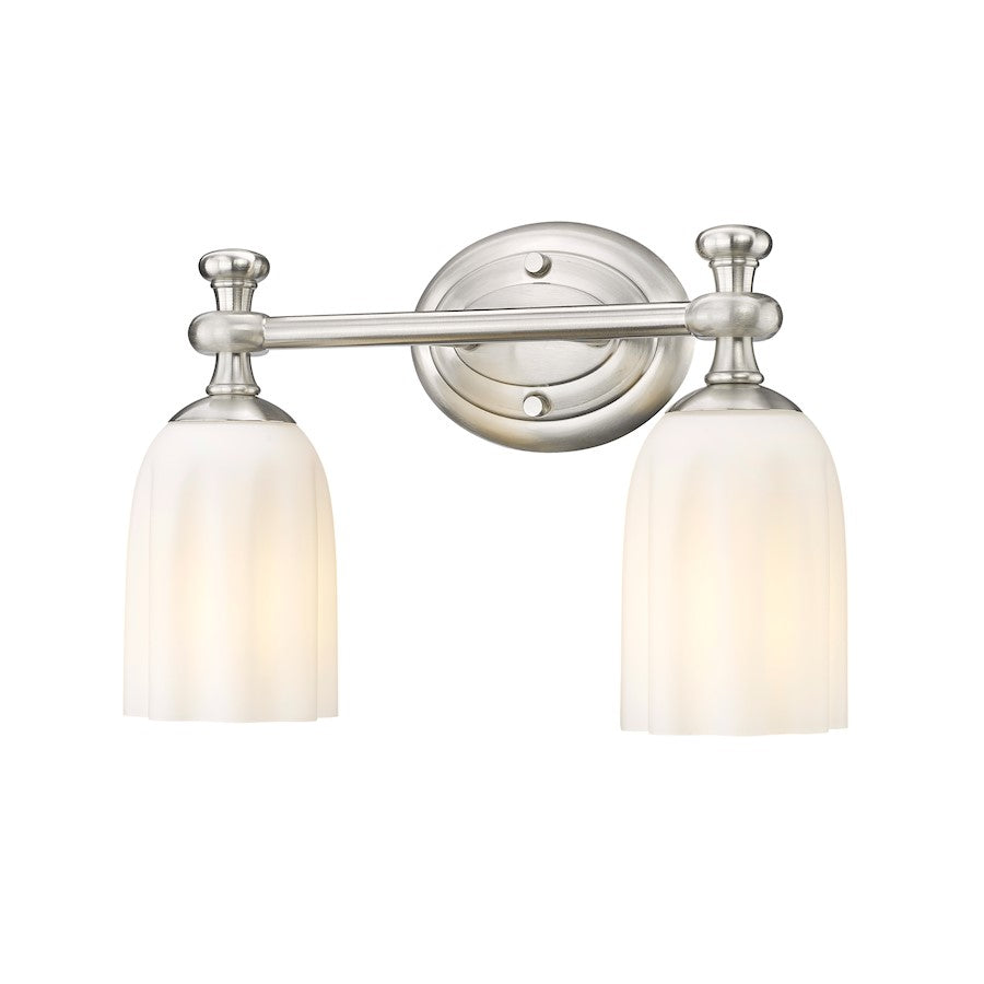 Z-Lite Orion 2 Light 13.75" Vanity, Brushed Nickel/Opal Etched - 1102-2V-BN