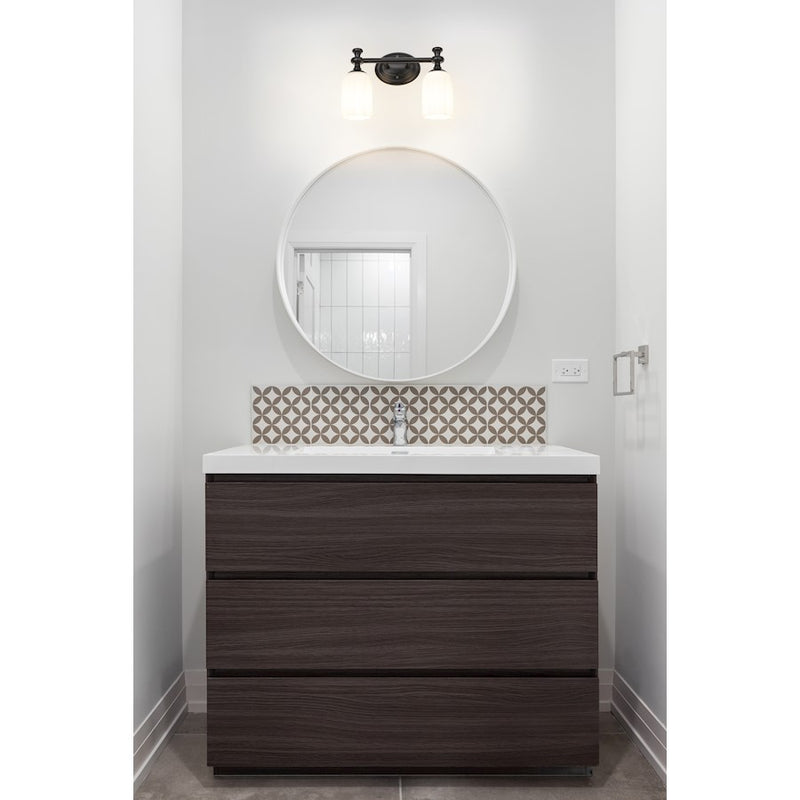 Z-Lite Orion 2 Light 13.75" Vanity, Matte Black/Opal Etched