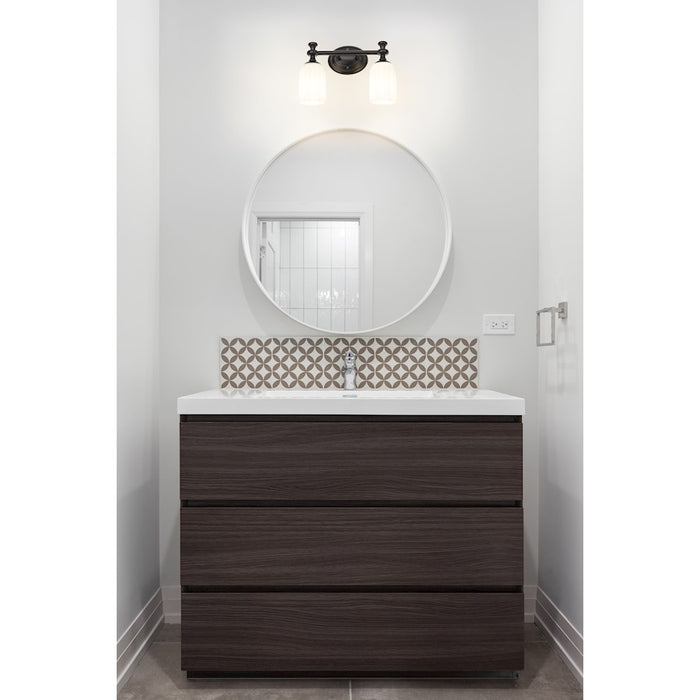 Z-Lite Orion 2 Light 13.75" Vanity, Matte Black/Opal Etched