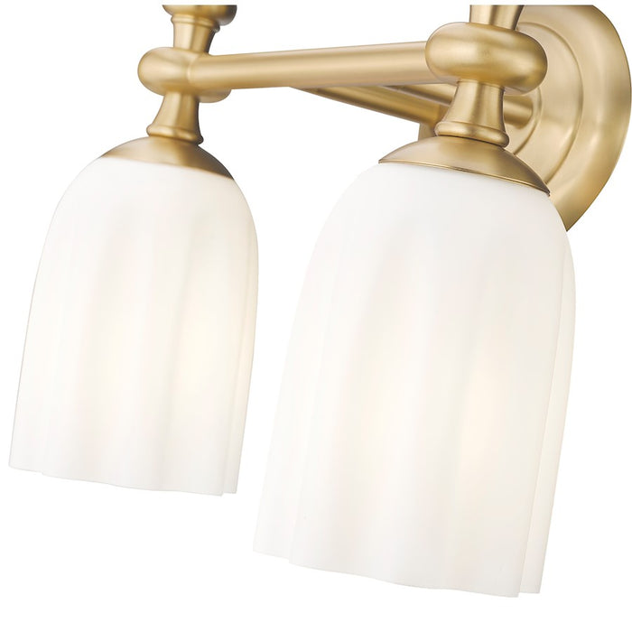 Z-Lite Orion 2 Light 13.75" Vanity, Modern Gold/Opal Etched