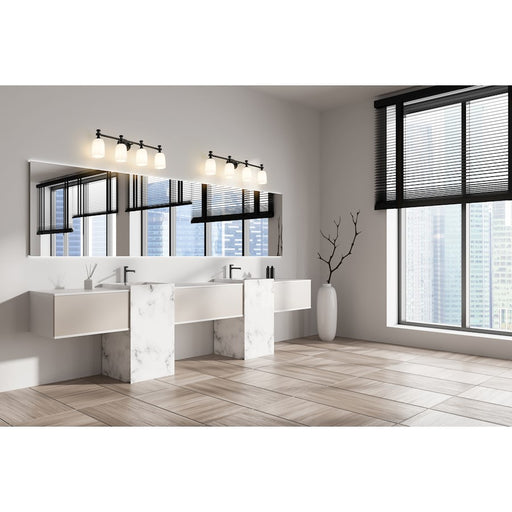 Z-Lite Orion 4 Light 31.25" Vanity, Matte Black/Opal Etched