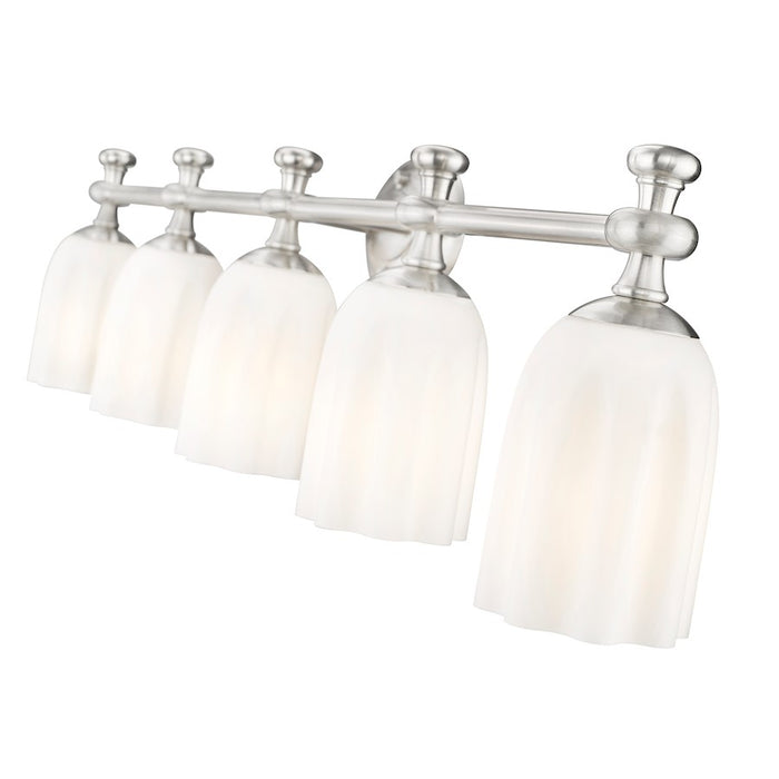 Z-Lite Orion 5 Light 40.25" Vanity, Brushed Nickel/Opal Etched