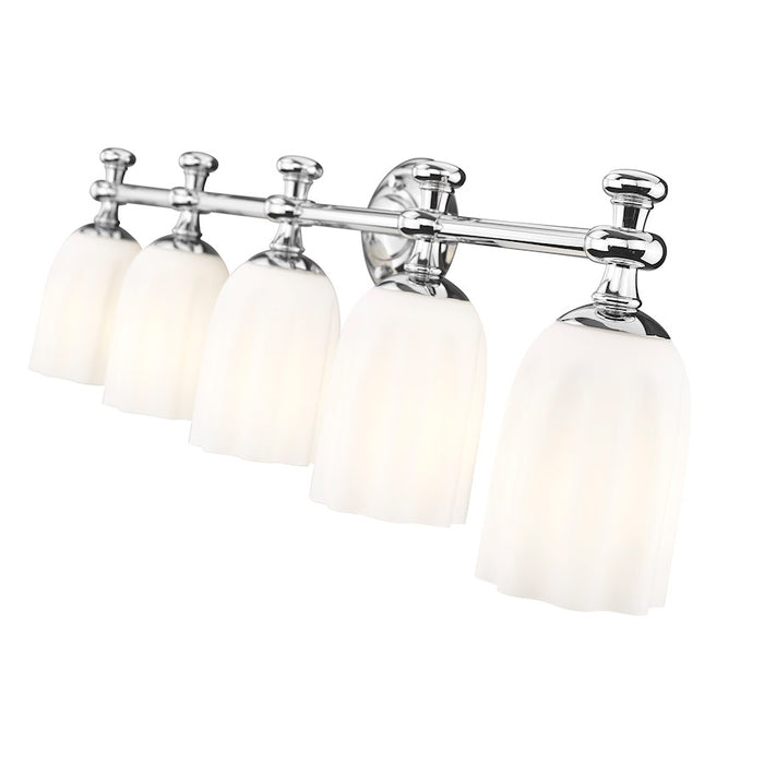 Z-Lite Orion 5 Light 40.25" Vanity, Chrome/Opal Etched