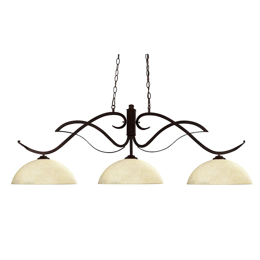 Z-Lite Phoenix 3 Light Island/Billiard Light, Bronze, Golden Mottle - 126BRZ-DGM14